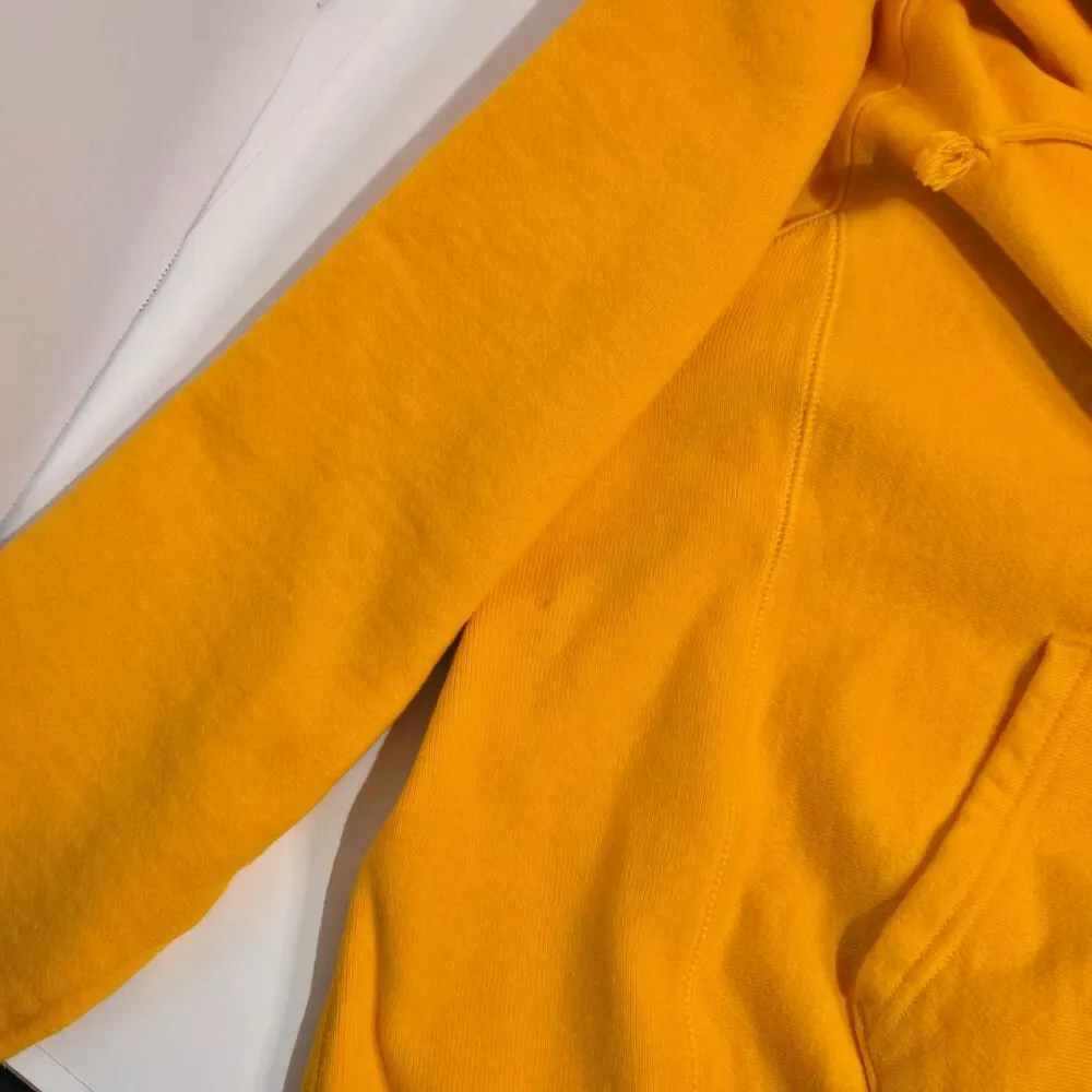 Champion Reverse Weave Hoodie C Gold Yellow Unisex Pullover Sweatshirt Large - Picture 6 of 12